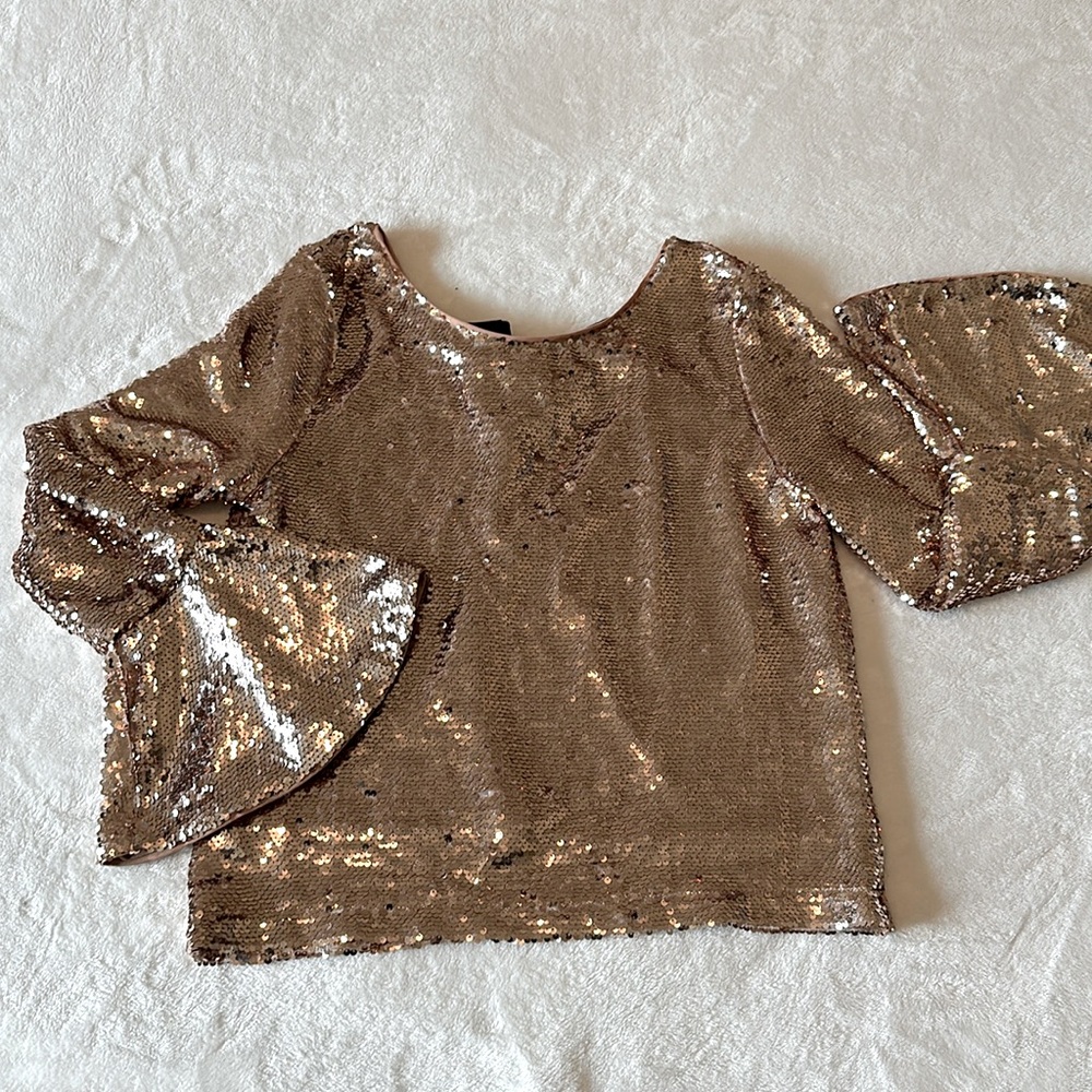 Rose gold sequin top